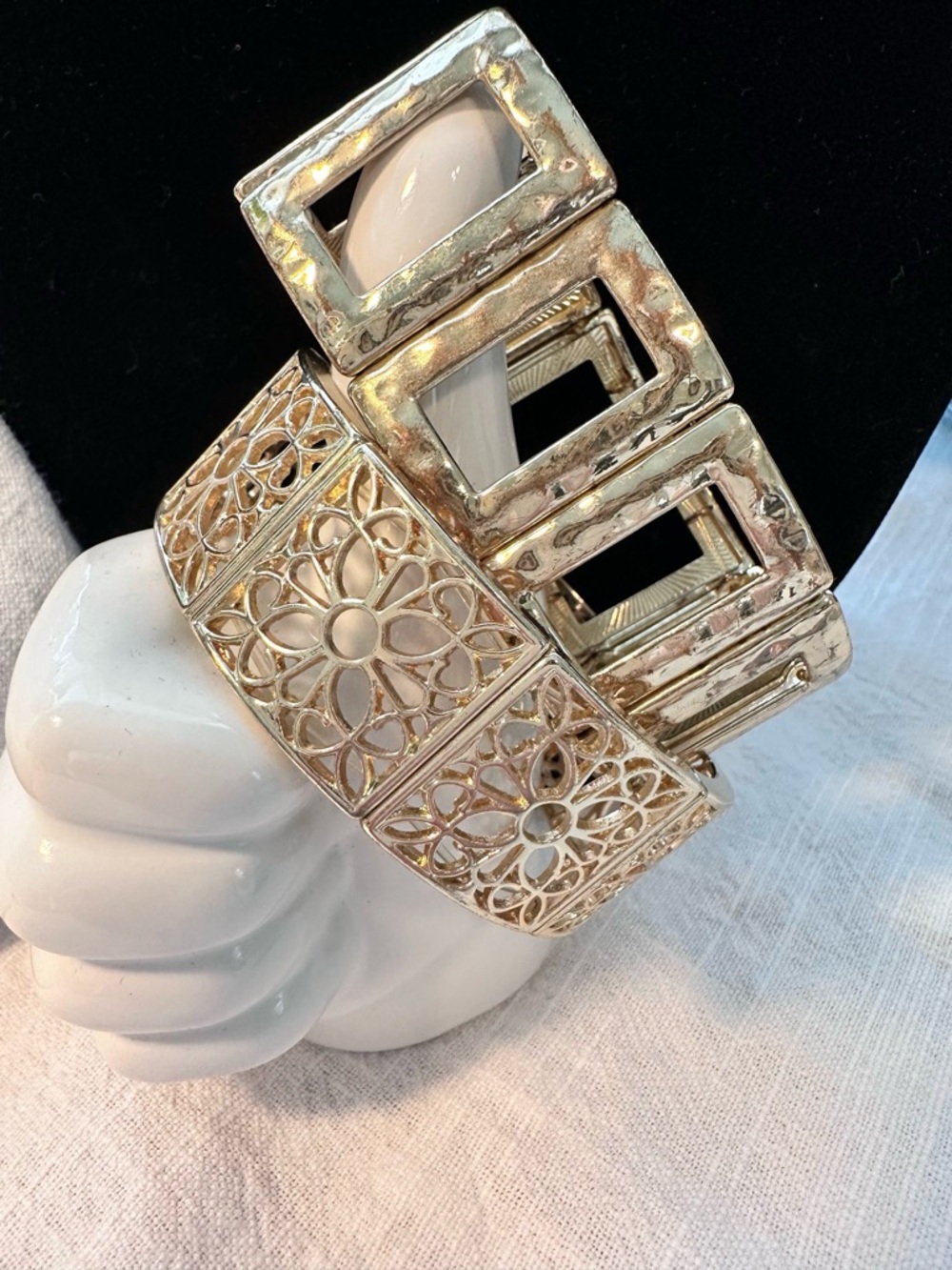 Gold-Tone Filigree & Geometric Bangle Set